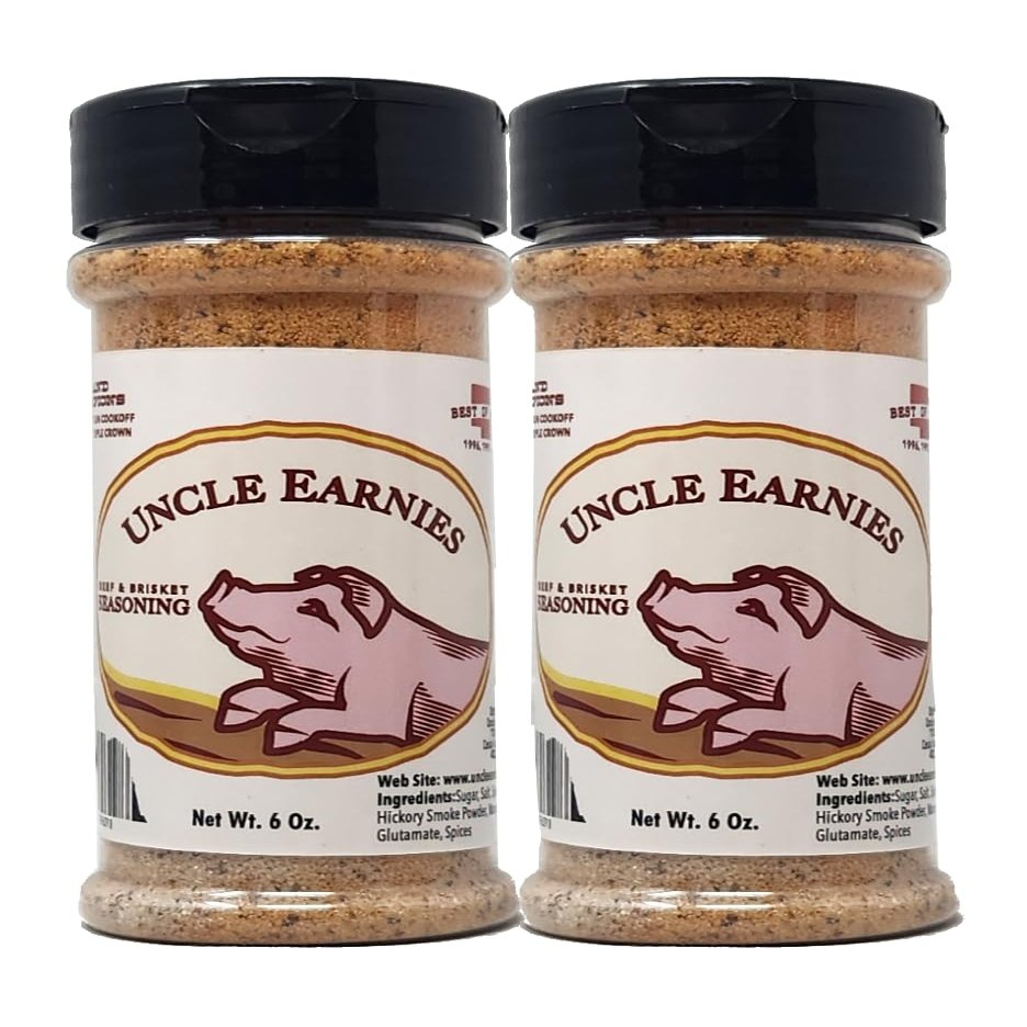 2 Pack of Barbecue Seasoning Uncle Earnies Bottles (6oz, Beef Brisket)