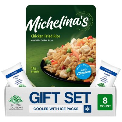 Salutem Vita Chicken Fried Rice Frozen Dinner, Asian Cuisine Meal, 8 oz, Gift Set Pack of 8