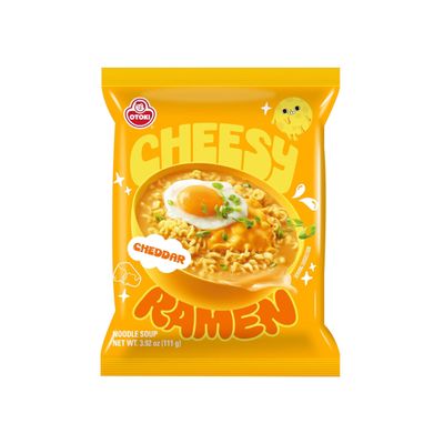Cheesy Ramen - Cheddar Soup Ramen | Mild Kick, Creamy & Savory Korean Noodles | 3.92 oz (Pack of 32)
