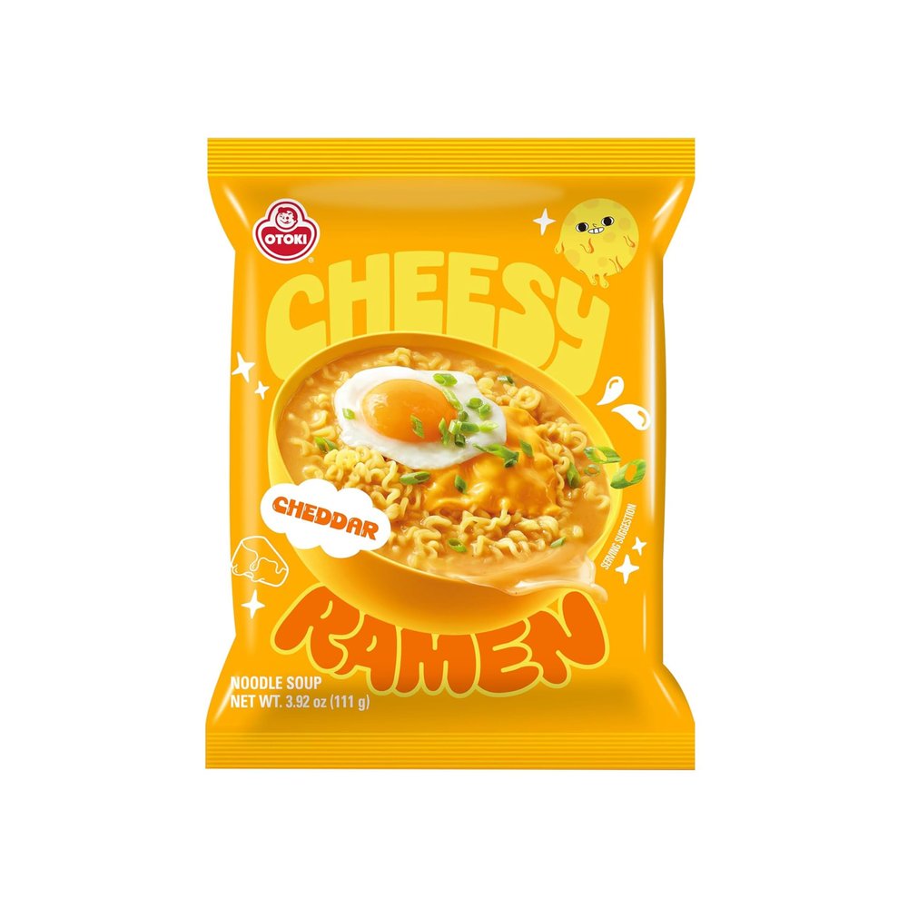 Cheesy Ramen - Cheddar Soup Ramen | Mild Kick, Creamy & Savory Korean Noodles | 3.92 oz (Pack of 32)