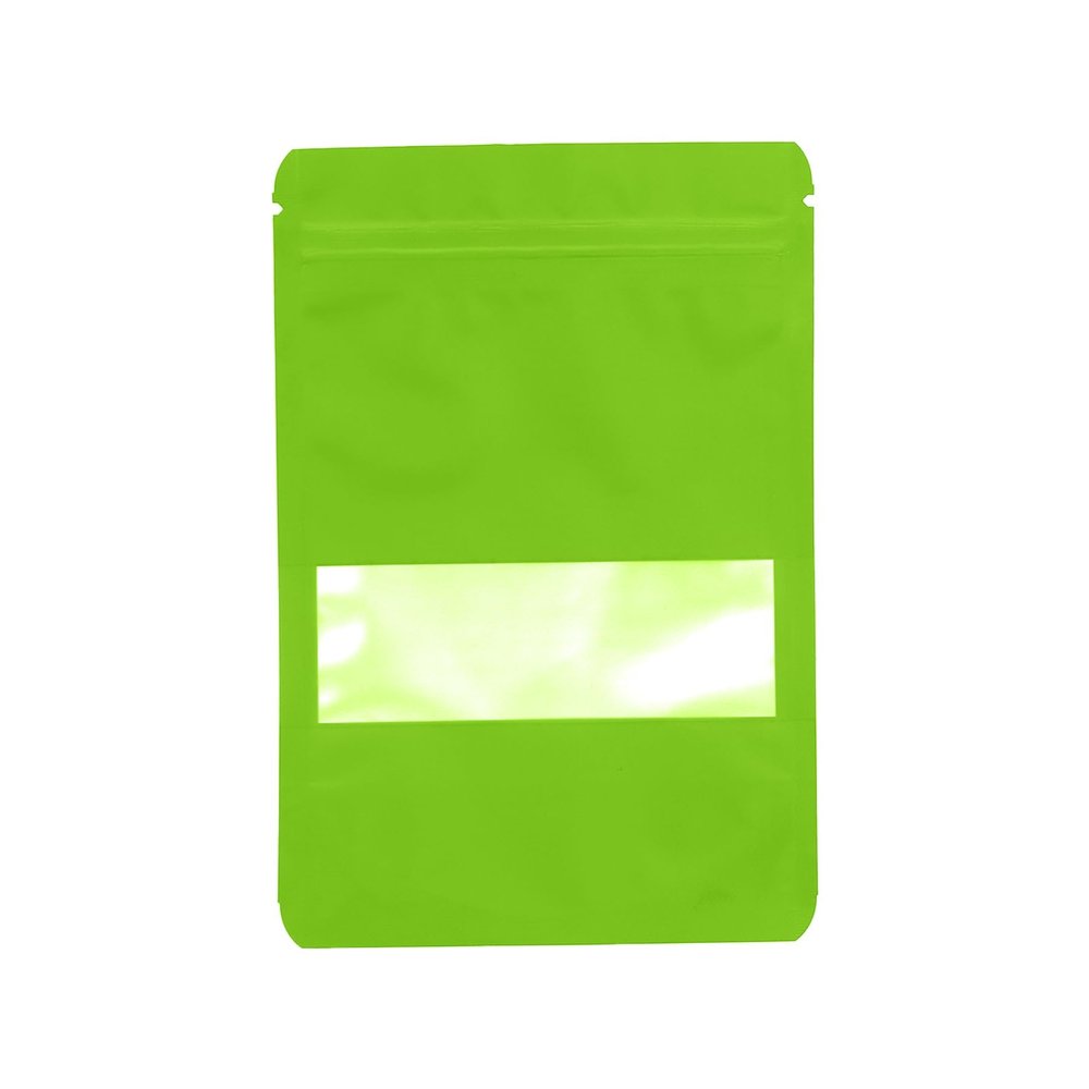 100PCS Foil Pouch Mylar Bags with Clear Window,ULIFESTAR Stand Up Sealable Bags with Tear Notches,Resealable for Food,Party Favors,Gift Packaging etc(10 * 15cm/3.94 * 5.91",Green)