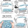 Uacyareni 3 Piece Rollator Walker Seat and Backrest Covers Storage Bag Under Seat for Wheel Rollator, TBlue Floral Print Walker Accessories, Universal view 3