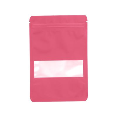 100PCS Foil Pouch Mylar Bags with Clear Window,ULIFESTAR Stand Up Sealable Bags with Tear Notches,Resealable for Food,Party Favors,Gift Packaging and Small Business(10 * 15cm/3.94 * 5.91",Pink)