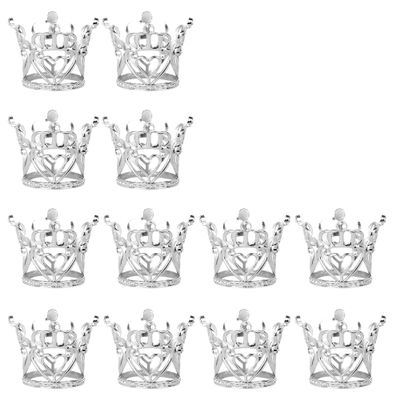 Rsstarxi 6 Pack Silver Queen Crown Cake Topper 3D Mini Crown Cake Pick for Baby Shower Kids Girls Birthday Anniversary Party Cake Decorations Supplies
