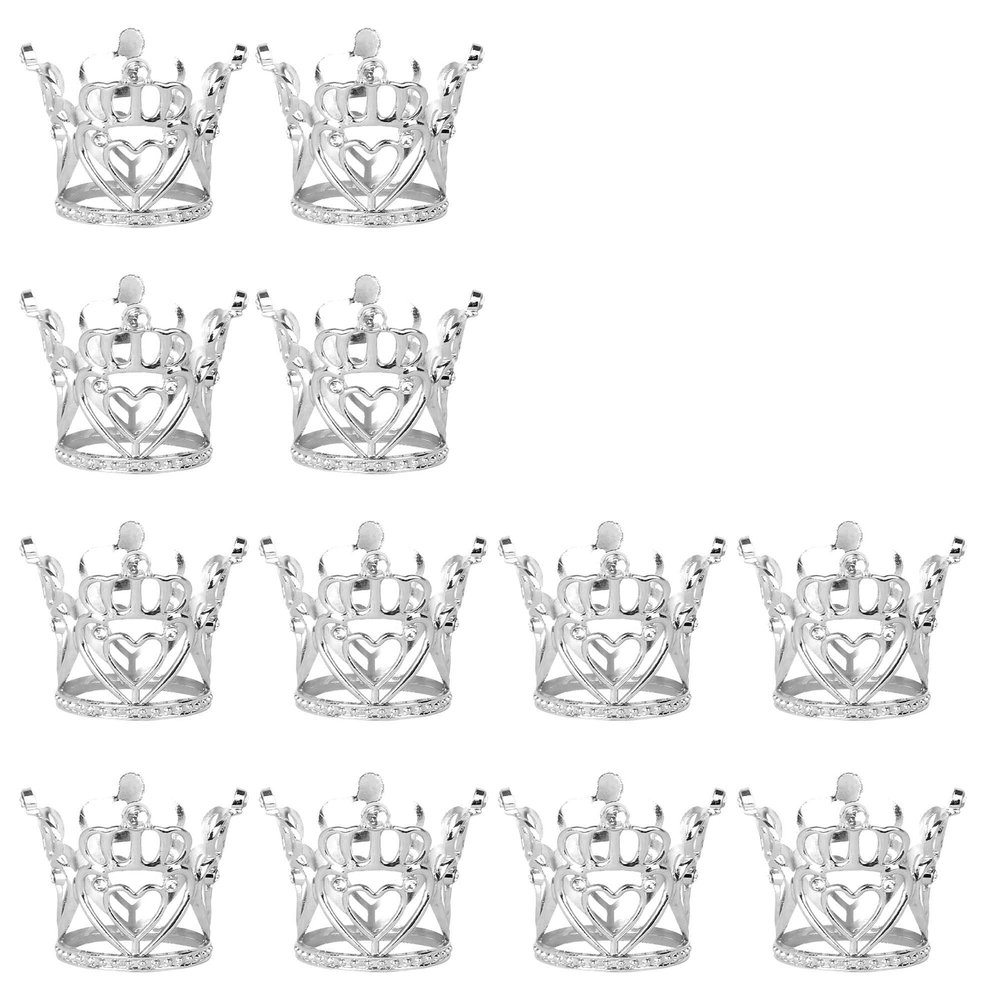 Rsstarxi 6 Pack Silver Queen Crown Cake Topper 3D Mini Crown Cake Pick for Baby Shower Kids Girls Birthday Anniversary Party Cake Decorations Supplies