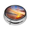 Pill Box Small Pill Case for Pocket & Purse Pill Organizer Portable Pill Container Cute Medicine Organizer Tropical Sunrise on The Beach Travel Pillbox for Vitamin Fish Oil Supplements view 2