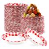 100Pcs Gingham Ice Cream Paper Bowls 12 oz Red and White Plaid Dessert Small Soup Bowls Summer Ice Cream Cups Hot or Cold Yogurt Food Containers for Picnic BBQ Crawfish Boil Birthday Party Supplies view 1