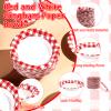 100Pcs Gingham Ice Cream Paper Bowls 12 oz Red and White Plaid Dessert Small Soup Bowls Summer Ice Cream Cups Hot or Cold Yogurt Food Containers for Picnic BBQ Crawfish Boil Birthday Party Supplies view 3