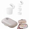 2-in-1 Travel Pill Organizer Set 7-Day Weekly Pill Case with Medication Tracker + 4-in-1 Pill Cutter, Crusher, Storage Box & Water Cup Portable Medicine Kit for Travel, Home, Elderly Use (White) view 1