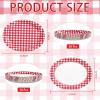 100Pcs Red Gingham Oval Paper Plates 10" x 12" Large Heavy Duty Red and White Checked Plaid Disposable Dessert Plates Sturdy Platters for Summer Picnic BBQ Birthday Crawfish Boil Party Supplies view 3