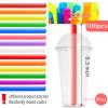 100Pcs Jumbo Smoothie Straws,Disposable Plastic Large Wide-mouthed Milkshake Straw for Bubble Tea,Party,Birthday,0.4 x 8.3inch(Colorful) view 2