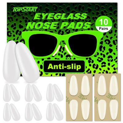 1.6mm Ultra-Thin Anti-Slip 17mm Long Silicone Nose Pads for Glasses-Replacement Anti-Slip Nose Pads, with Super Sticky Backing for Eyeglasses, Sunglasses & Blue Light Glasses