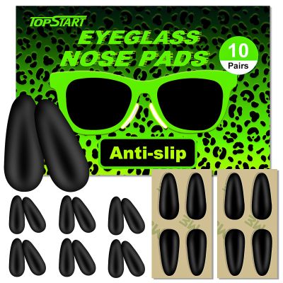 1.6mm Ultra-Thin Anti-Slip 17mm Long Silicone Nose Pads for Glasses-Replacement Anti-Slip Nose Pads, with Super Sticky Backing for Eyeglasses, Sunglasses & Blue Light Glasses