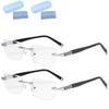 Intelligent Dual Focus Glasses, Automatic Zoom Blue Light Blocking Protection Presbyopia Glasses (2PCS Sliver,+4.0) view 1