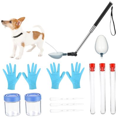 SHITOOMFE Pregnancy Test for Dogs, Dog Pregnancy Test, Adjustable Angle Dog Urine Collection Kit with Portable Bag & Gloves, 11.4-40.9 Inch Telescopic for Small, Large Pets