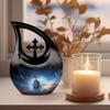 JAGLASH Violin Cremation Urns for Human Ashes Adult Female - Tear Drop Urns for Human Ashes - Cremation Urn for Adult Male Large - 10 Inch (Included Velvet Bag) view 3