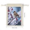 FZQVSGW 8 Pack Favors Bags Bird And Snow Burlap Bags Reusable Drawstring Gift Bag for Party Decorations view 2