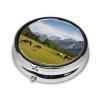 Pill Box Small Pill Case for Pocket & Purse Pill Organizer Portable Pill Container Cute Medicine Organizer Mountain Pasture Grazing Horses Travel Pillbox for Vitamin Fish Oil Supplements view 2