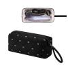 RSRSLEII Large Quilted Hair Tools Travel Bag with Bow Pattern,Black view 1