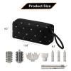 RSRSLEII Large Quilted Hair Tools Travel Bag with Bow Pattern,Black view 3