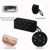 RSRSLEII Large Quilted Hair Tools Travel Bag with Bow Pattern,Black view 4