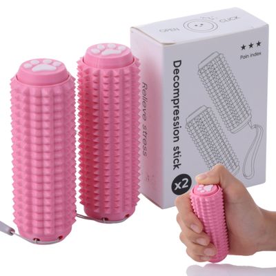 2PCS Little Ouchies Fidget with Cat Dog Paw Button, Sensory Pain Stim Fidget Toys for Adults & Teens, Anxiety and Stress Relief Items, Spiky Grippy Stim Tool, Portable ADHD Autism Fidget Clicker