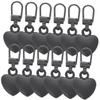 VILLCASE 24pcs Detachable Zipper Pulls Easy-Install Replacement Zipper Tabs for Bags Jackets and Boots Heart-Shaped for Projects view 3