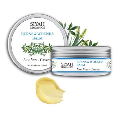 Burns & Wounds Balm with Aloe Vera & Cassava Soothing, Repairing, and Regenerating Skin Balm 5oz