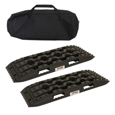 Extreme Max 5001.6841 Recovery Boards 2-Pack 27" Traction Tracks for Off-Road, Overlanding, Snow, Sand & Mud Escape with Carrying Case Compact, Stackable, Heavy-Duty Nylon