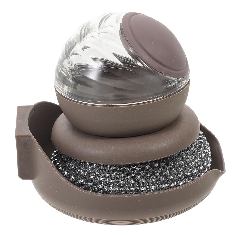 Steel Scrubber with Handle Kitchen Dish Scrub Brush Set