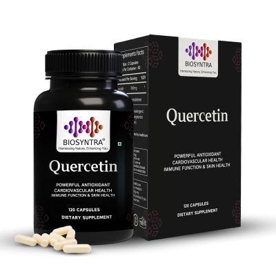 Biosyntra Pure Quercetin 500mg - Pure Quercetin Capsules for Immune Support & Cellular Protection Gluten-Free, Non-GMO, 120 Capsules