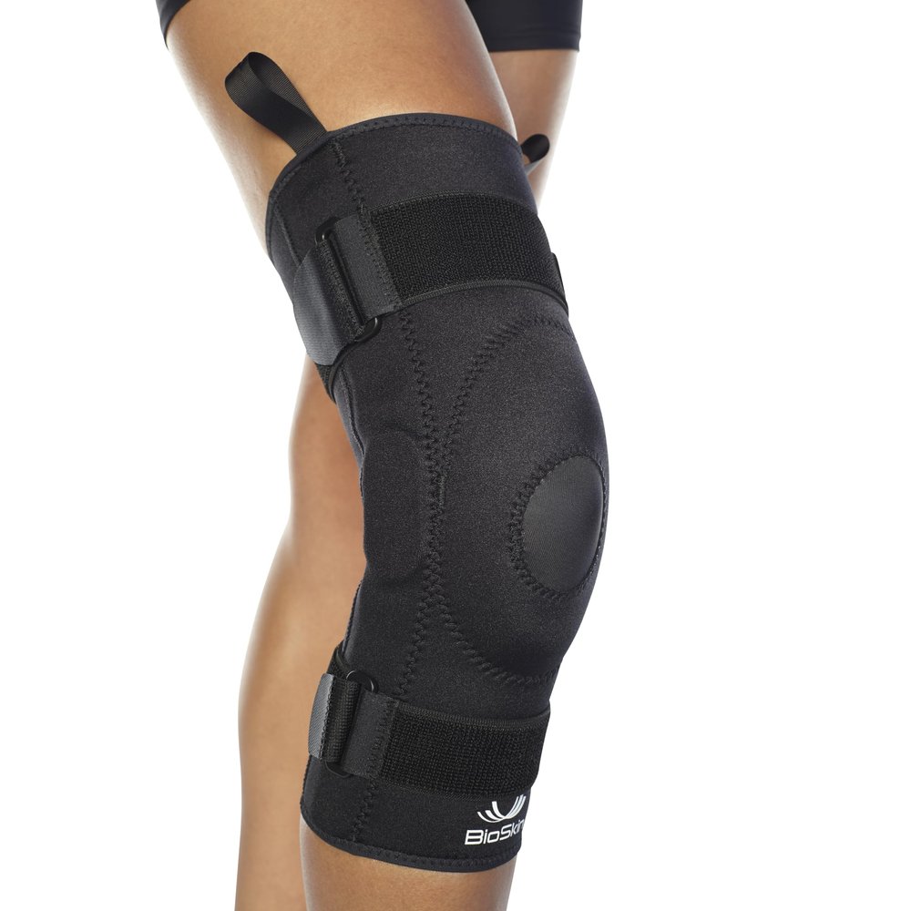 BioSkin Visco Premium Hinged Knee Brace with Gel Lightweight Compression Support for Knee Pain, Arthritis, Swelling, and Patella Stabilization Hypoallergenic, Breathable Design (Small)