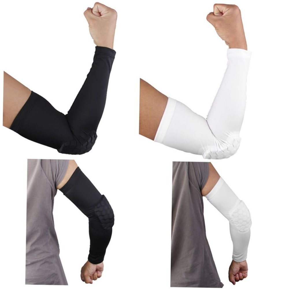 SHERCHPRY Arm Sleeve Elbow Protector Black Compression Sports Sleeve with Honeycomb Design for Cycling Basketball Football and Outdoor Activities