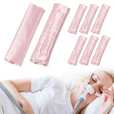 8 Pack Satin CPAP Strap Covers, Universal CPAP Headgear Pads, CPAP Face Mask Cushion Pads, Soft Silk CPAP Mask Strap Covers Comfortable CPAP Supplies Washable and Reusable - Reducing Red Marks (Pink)