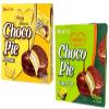 Combo - Banana Choco Pie and Green Tea Choco Pie - Banh Choco Pie Huong Chuoi va Tra Xanh - 12 Cakes per Box with 1 Box of Banana and Green Tea - Produce of South Korea view 1
