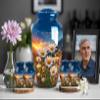 Daisies Small urn for Ashes for Women, Large Funeral Cremation urns for Human Ashes view 1