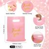 100 Pack Thank You Bags, 12x16 Inch Thank You Merchandise Bags Extra Thick Reusable Plastic Shopping Bag with Handles Goodie Bag for Small Business Retail Boutique Wedding Birthday Party Gifts (Pink) view 3