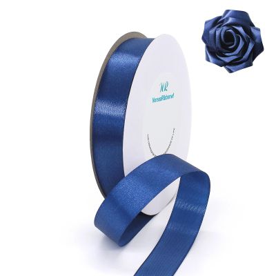 100 Yards Ribbon,1inch Blue Navy Satin Ribbon Perfect for Wedding Decoration, Bouquet Crafts, Sewing Decoration, Handmade Bow, Christmas Decoration and So On