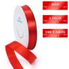100 Yards Ribbon,1inch Red Satin Ribbon Perfect for Wedding Decoration, Bouquet Crafts, Sewing Decoration, Handmade Bow, Christmas Decoration and So On view 2