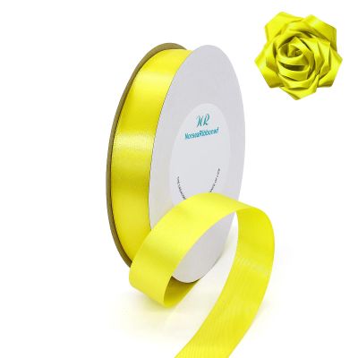100 Yards Ribbon,1inch Yellow Satin Ribbon Perfect for Wedding Decoration, Bouquet Crafts, Sewing Decoration, Handmade Bow, Christmas Decoration and So On