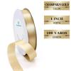 100 Yards Ribbon,1inch Gold Satin Ribbon Perfect for Wedding Decoration, Bouquet Crafts, Sewing Decoration, Handmade Bow, Christmas Decoration and So On view 2