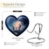 Casketique Rose Burial Urns for Adult Male - Small Blue Heart Cremation Urns for Human Ashes Adult Female - Memorial Urn for Mother - Funeral Urn for Human Ashes - 3 Inch view 2