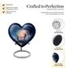 Casketique Rose Burial Urns for Adult Male - Small Blue Heart Cremation Urns for Human Ashes Adult Female - Memorial Urn for Mother - Funeral Urn for Human Ashes - 3 Inch view 3