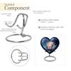 Casketique Rose Burial Urns for Adult Male - Small Blue Heart Cremation Urns for Human Ashes Adult Female - Memorial Urn for Mother - Funeral Urn for Human Ashes - 3 Inch view 4