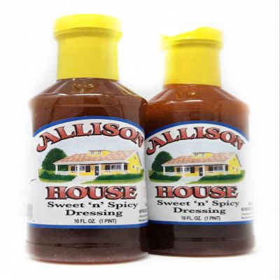 2 Pack of House Dressing Allison Sweet and Spicy Marinade 16oz Bottles