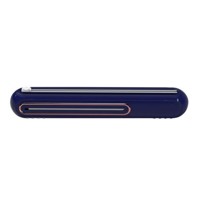 Primewave Food Plastic Wrap Dispenser with Sliding Cutter Refillable ABS Wrap Cutter for Kitchen | Includes 1 Roll (80cm) Plastic Wrap | Safe & Easy One- Handed Use. (blue)