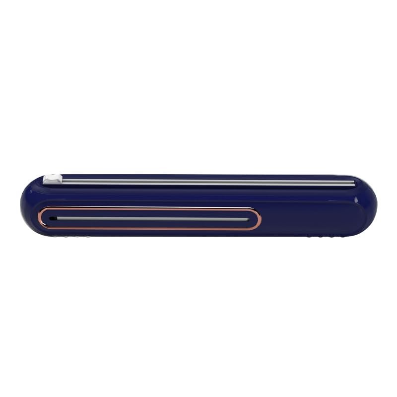 Primewave Food Plastic Wrap Dispenser with Sliding Cutter Refillable ABS Wrap Cutter for Kitchen | Includes 1 Roll (80cm) Plastic Wrap | Safe & Easy One- Handed Use. (blue)