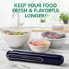 Primewave Food Plastic Wrap Dispenser with Sliding Cutter Refillable ABS Wrap Cutter for Kitchen | Includes 1 Roll (80cm) Plastic Wrap | Safe & Easy One- Handed Use. (blue) view 2