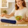 Primewave Food Plastic Wrap Dispenser with Sliding Cutter Refillable ABS Wrap Cutter for Kitchen | Includes 1 Roll (80cm) Plastic Wrap | Safe & Easy One- Handed Use. (blue) view 4