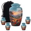 Casketique Rose Cremation Urns for Adult Ashes Women 1 Large 4 Keepsake - Blue Memorial Urns for Adult Male - Small Burial Urn for Human Ashes - Funeral Urn for Mom & Dad -10 & 3 Inch view 1
